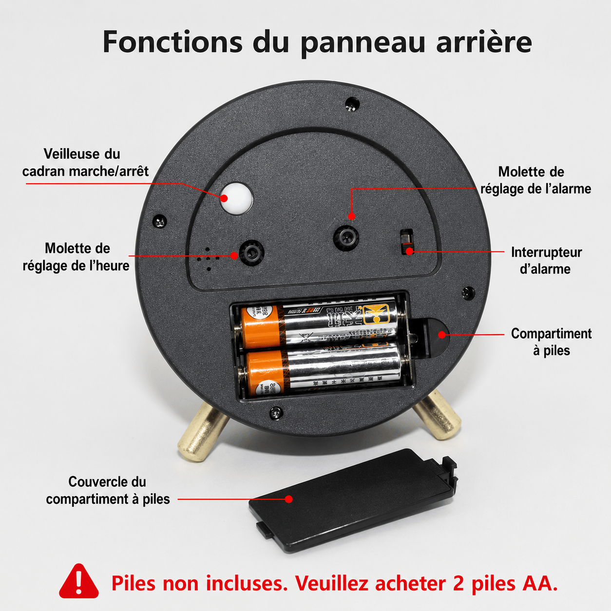 Réveil analogique en métal LeBonRéveil
