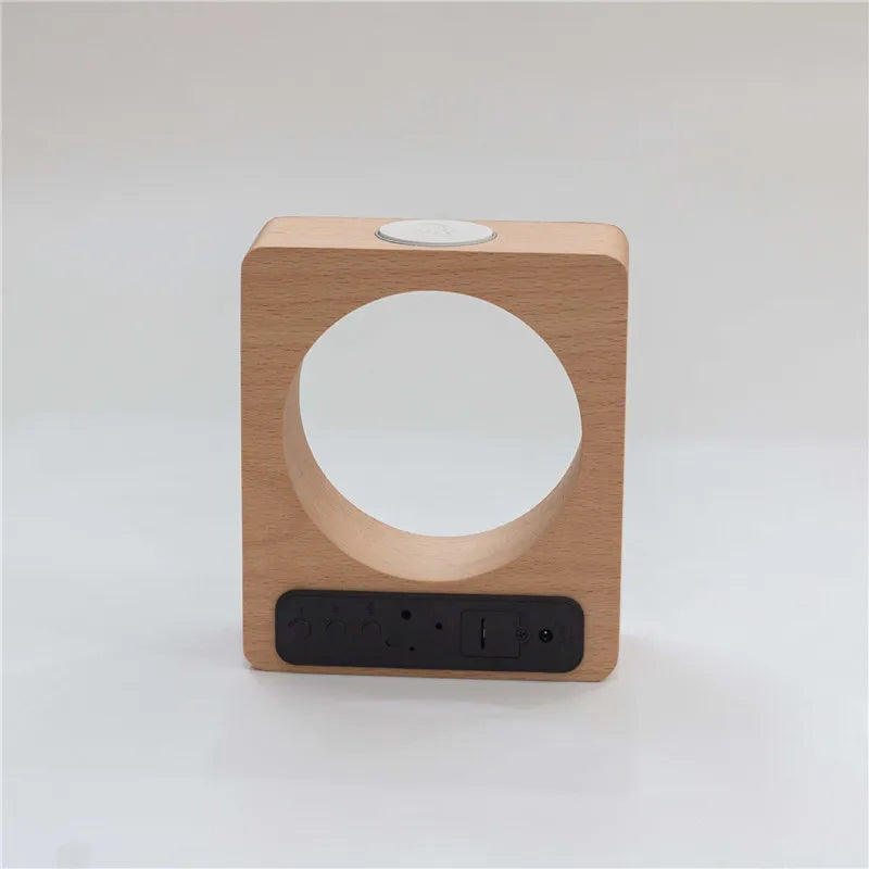 Réveil bois design carré
