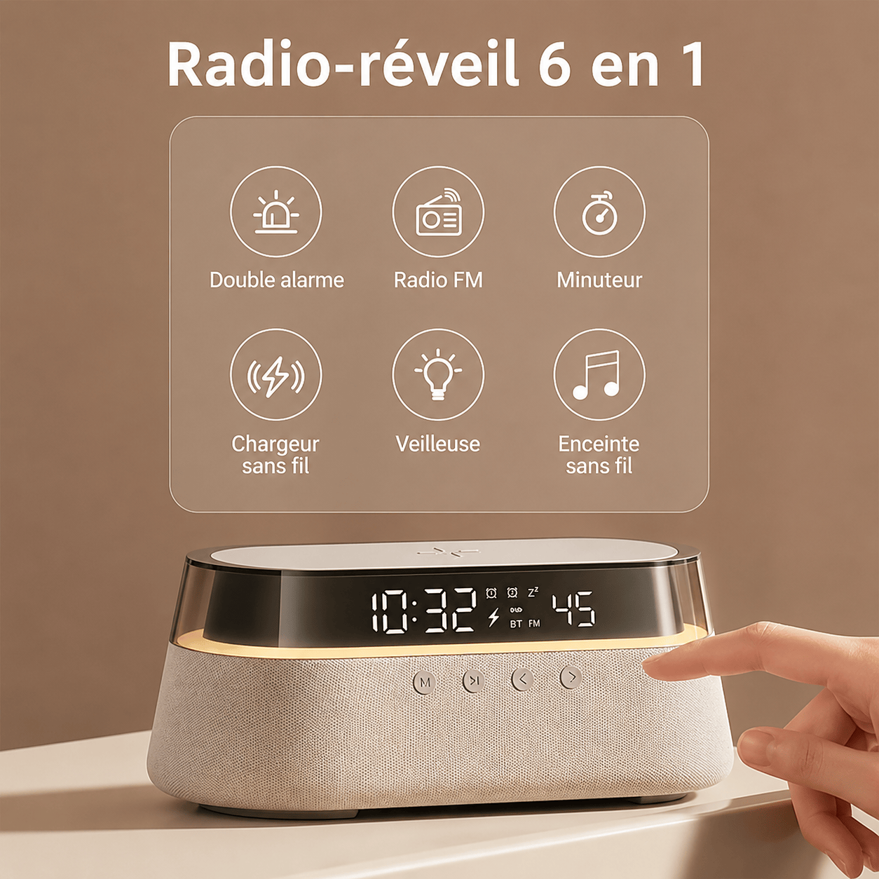 Radio réveil chargeur téléphone LeBonRéveil