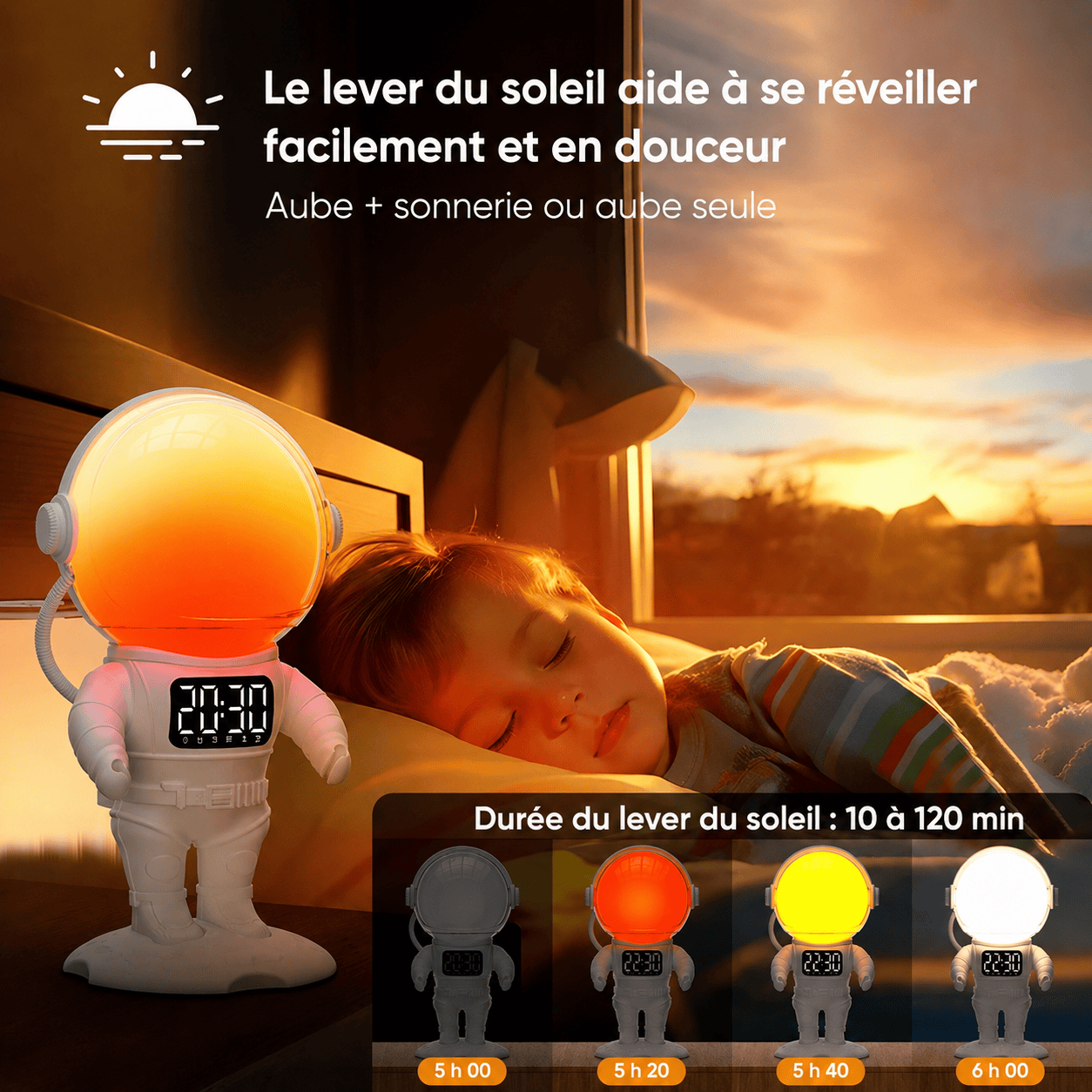 Réveil astronaute lumineux LeBonRéveil