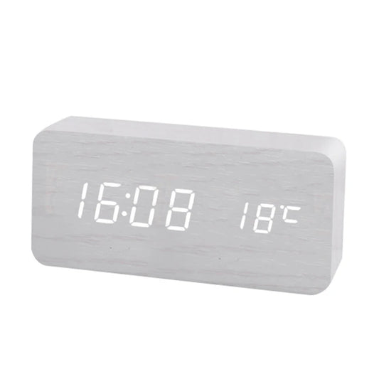 Réveil bois LED blanc Le Bon Réveil