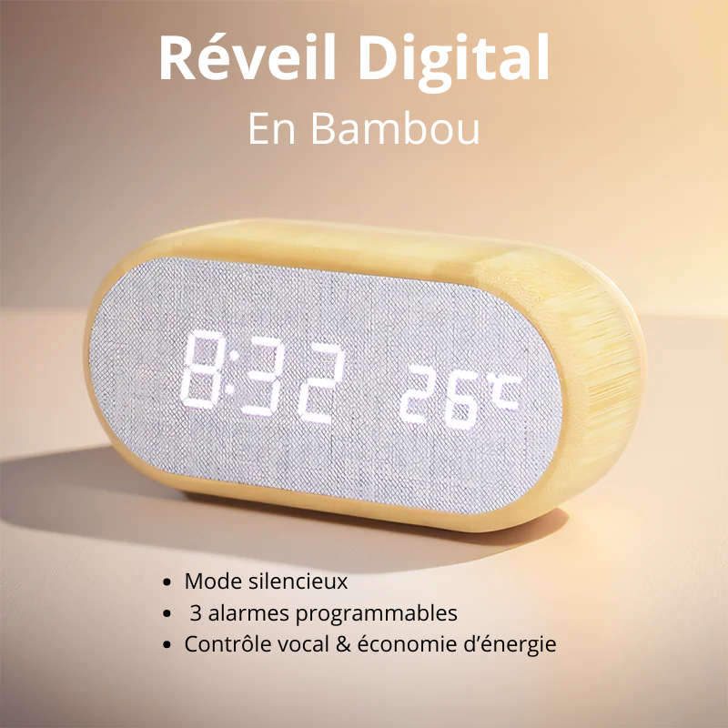 Réveil bois led température LeBonRéveil®