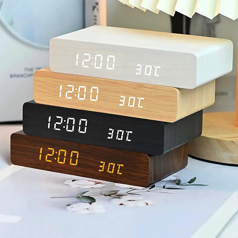 Réveil chargeur induction en bois LeBonRéveil
