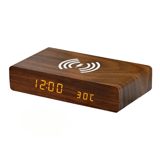 Réveil chargeur induction en bois LeBonRéveil