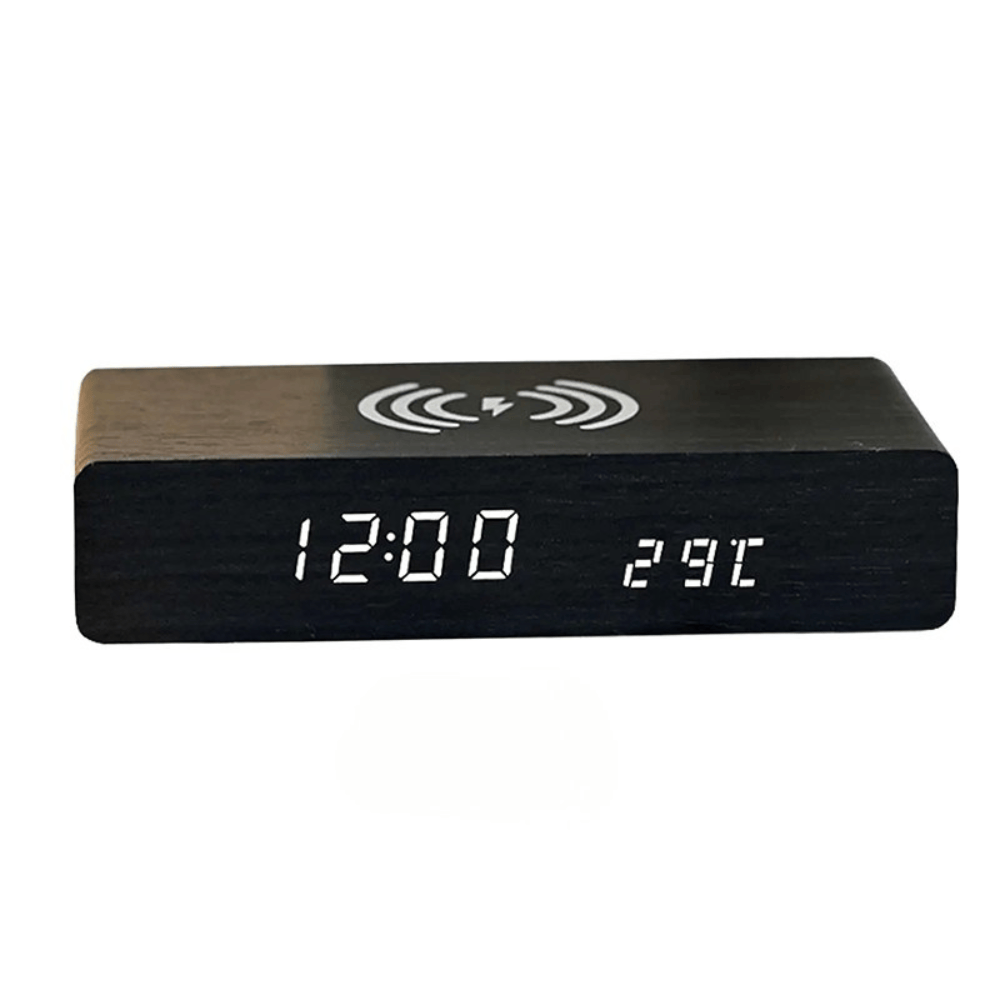 Réveil chargeur induction en bois LeBonRéveil