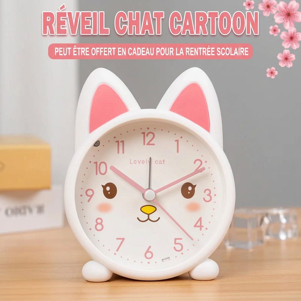 Réveil chat silencieux avec veilleuse LeBonRéveil