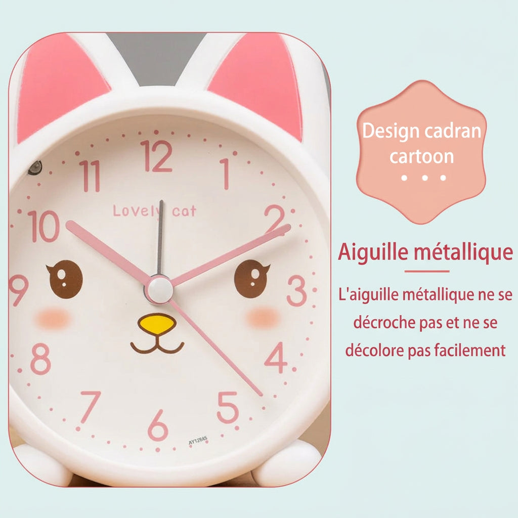 Réveil chat silencieux avec veilleuse LeBonRéveil
