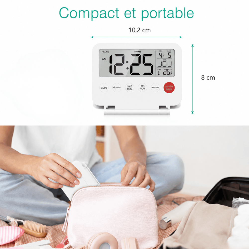 Réveil de voyage pliant et à piles LeBonRéveil