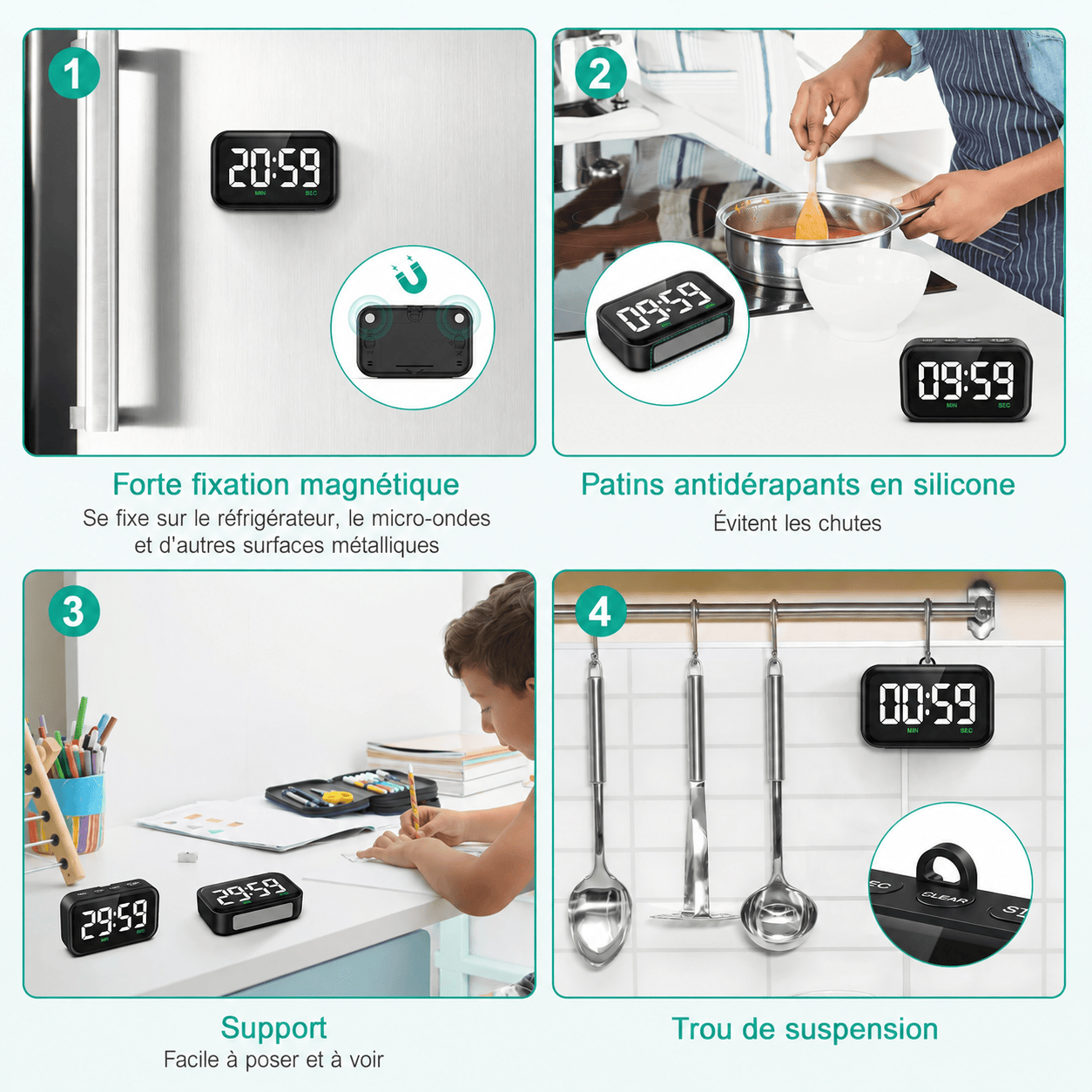 Réveil digital avec gros chiffres LeBonRéveil