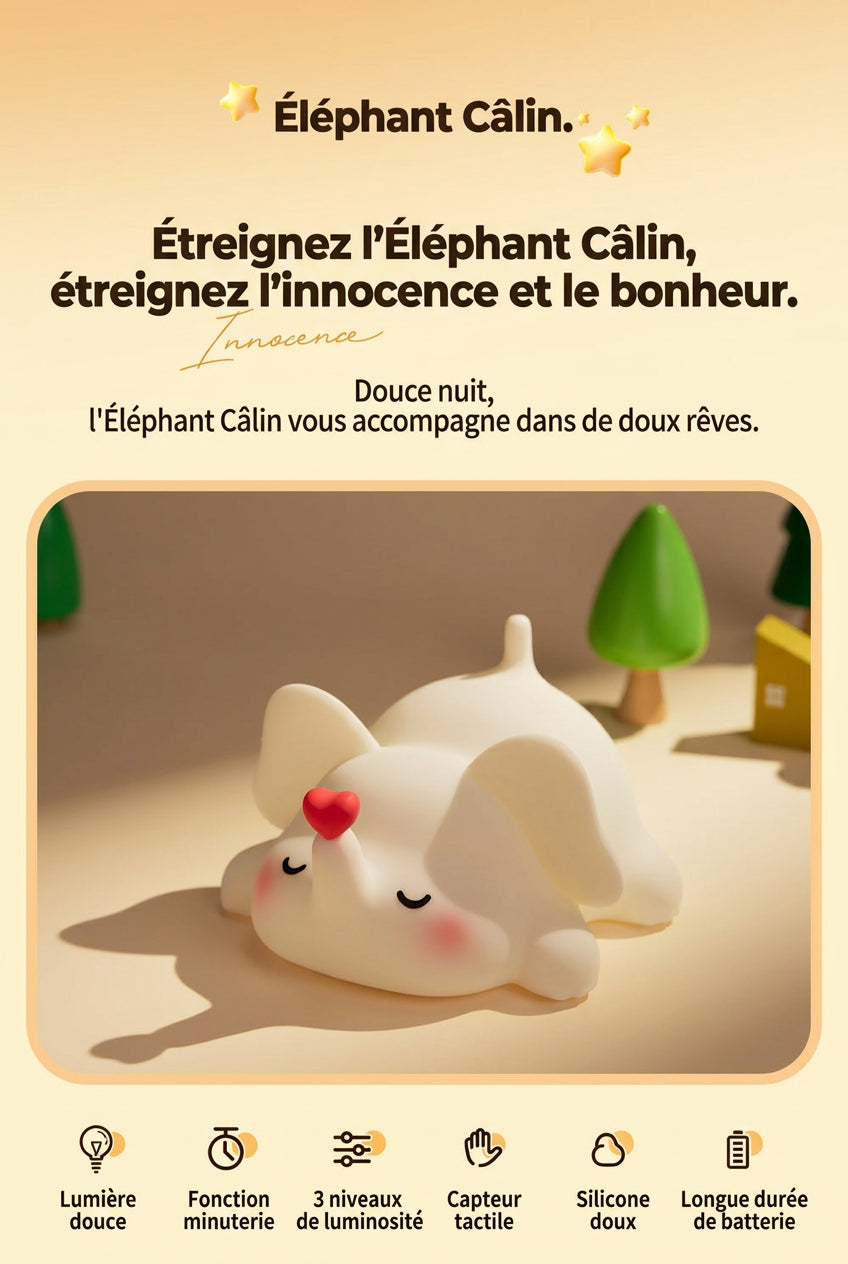 Veilleuse éléphant silicone Le Bon Réveil