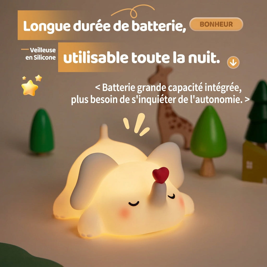Veilleuse éléphant silicone Le Bon Réveil